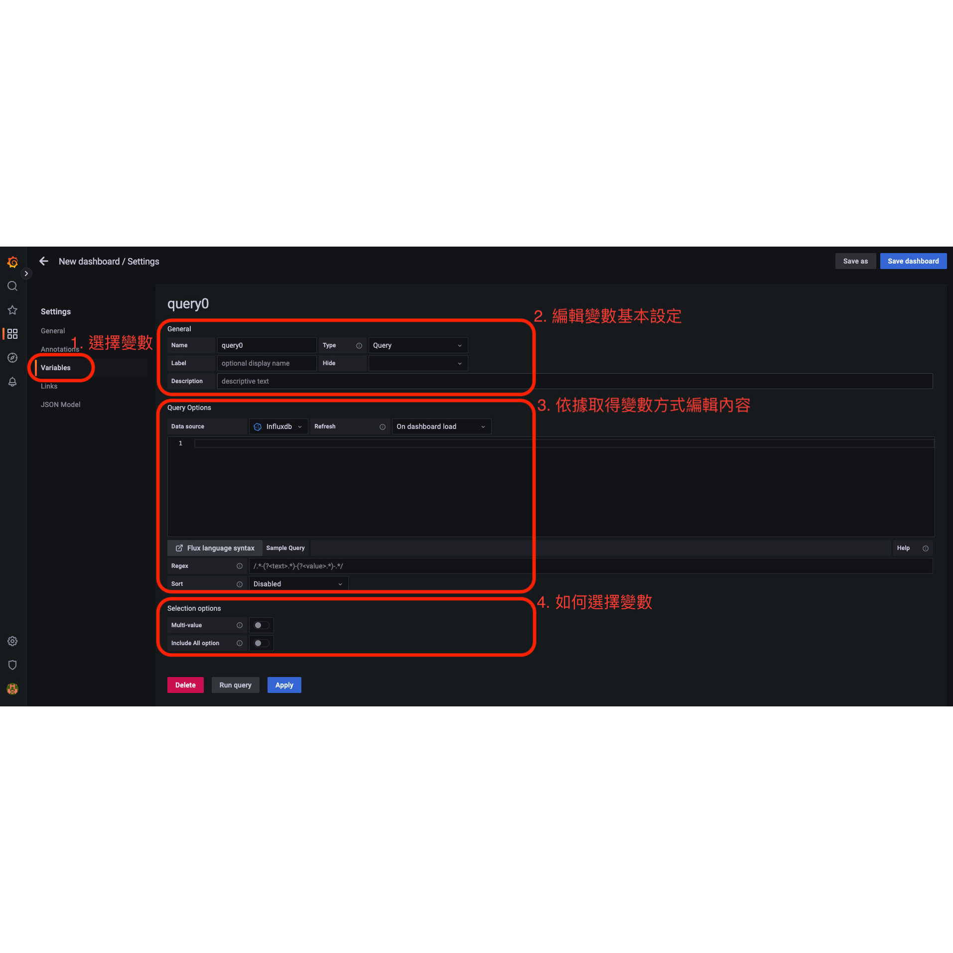 grafana variable setting